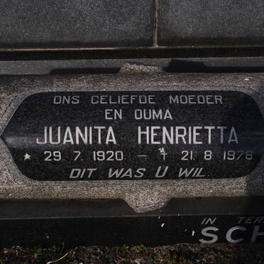 SCHNETLER Gideon Louis 1912-1977 &amp; Juanita Henrietta 1920-1978