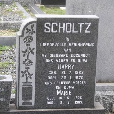 SCHOLTZ A.H. 1923-1970 &amp; Wilhelmina J.C. 1926-1989