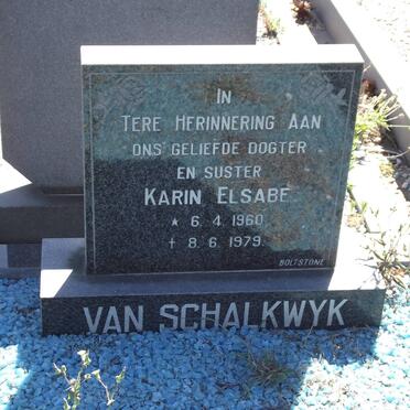 SCHALKWYK Karin Elsabe, van 1960-1979