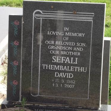 SEFALI Thembalethu David 1982-2007
