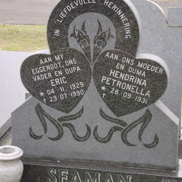 SEAMAN Eric 1929-1990 &amp; Hendrina Petronella 1931-