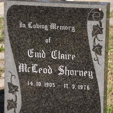 SHORNEY Enid Claire McLeod 1905-1976