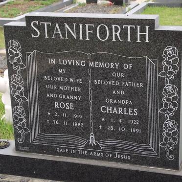 STANIFORTH Rose 1919-1982 &amp; Charles 1922-1991