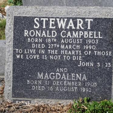 STEWART Ronald Campbell 1903-1990 &amp; Magdalena 1905-1992