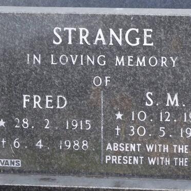 STRANGE Fred 1915-1988 &amp; S.M. 1914-1990
