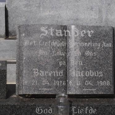 STANDER Barend Jacobus 1926-1988