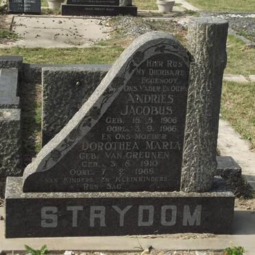 STRYDOM Andries Jacobus 1908-1966 &amp; Dorothea Maria VAN GREUNEN 1910-1968