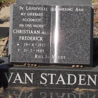 STADEN Christiaan Frederick, van 1927-1985