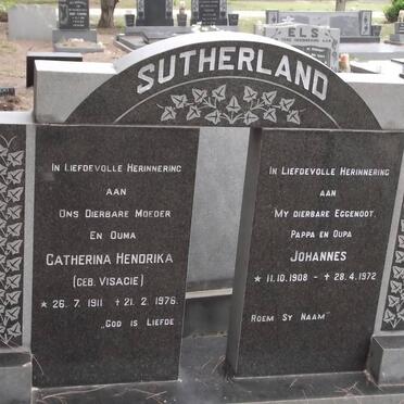 SUTHERLAND Johannes 1908-1972 &amp; Catherina Hendrika VISAGIE 1911-1976