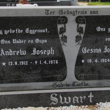 SWART Andrew Joseph 1912-1976 &amp; Gesina Johanna Maria 1924-1993