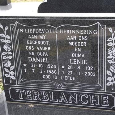 TERBLANCHE F. Daniel 1924-1986 &amp; Magdalena J. 1921-2003