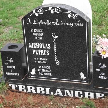 TERBLANCHE Nicholas Petrus 1928-2003