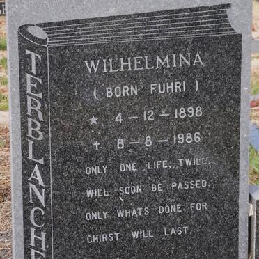 TERBLANCHE Wilhelmina nee FUHRI 1898-1986