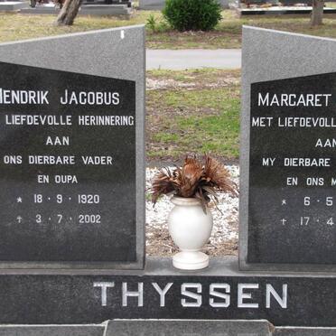 THYSSEN Hendrik Jacobus 1920-2002 &amp; Margaret Florence 1924-1975