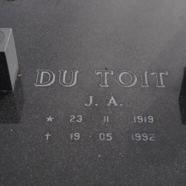 TOIT J.A., du 1919-1992 &amp; G.J. 1926-2005