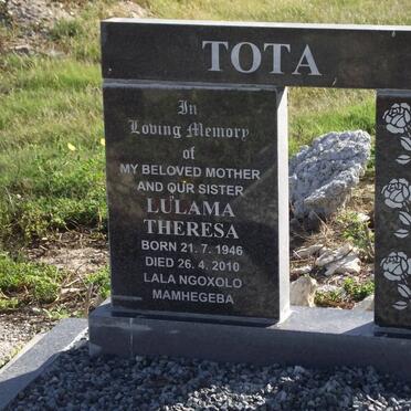 TOTA Lulama Theresa 1946-2010