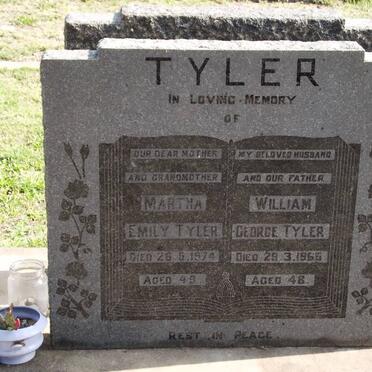 TYLER Martha Emily -1974 &amp; William George -1965