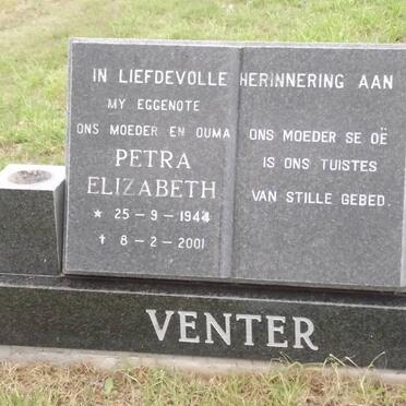 VENTER Petra Elizabeth 1944-2001