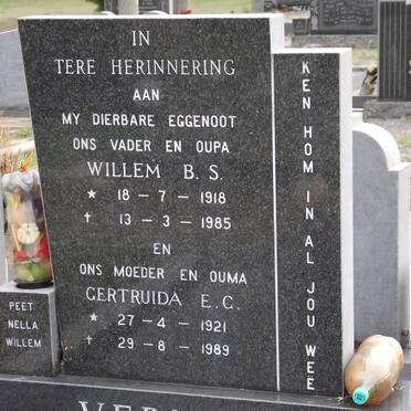 VERMAAK Willem B.S. 1918-1985 &amp; Gertruida E.C. 1921-1989