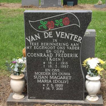 VENTER Coenraad Frederik, van de 1916-1997 &amp; Susan Magaret Maria 1920-2011