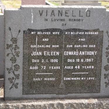 VIANELLO Joan Eileen -1996 &amp; Edward Anthony -1967
