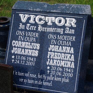 VICTOR Cornelius Johannes 1943-2001 &amp; Johanna Fredrika Jakomina 1945-2000