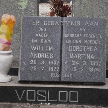 VOSLOO Willem Andries 1907-1977 &amp; Dorothea Martina 1907-1974