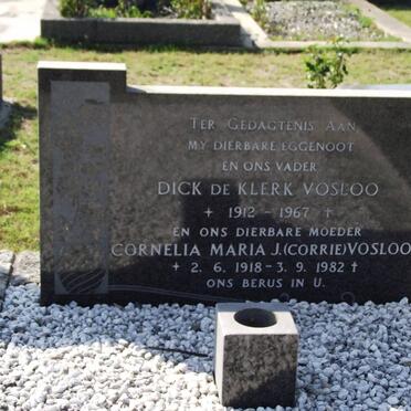 VOSLOO Dick De Klerk 1912-1967 &amp; Cornelia Maria J. 1918-1982