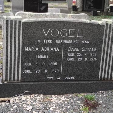 VOGEL Maria Adriana 1905-1970 &amp; David Schalk 1906-1974