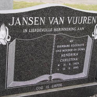 VUUREN Hendrika Christina, jansen van 1929-1995