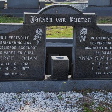 VUUREN George Johan, jansen van 1912-1977 &amp; Anna S.M. GOOSEN 1922-1988