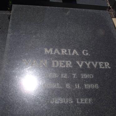 VYVER Maria G., van der 1910-1996