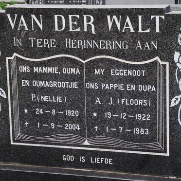 WALT Petronella, van der 1920-2004 &amp; A.J. 1922-1983