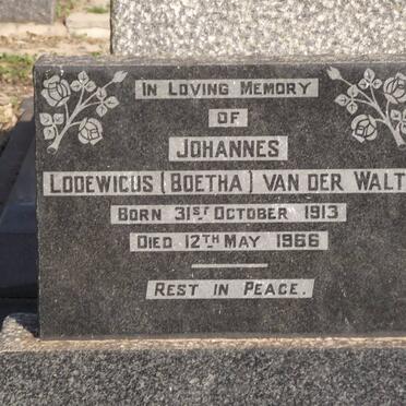 WALT Johannes Lodewicus, van der 1913-1966