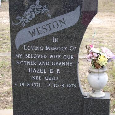 WESTON Hazel D.E. nee GEEL 1921-1979