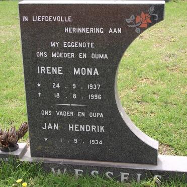 WESSELS Jan Hendrik 1934-2011 &amp; Irene Mona 1937-1996
