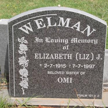 WELMAN Elizabeth J. 1915-1997 &amp; O.I.M. 1927-2010