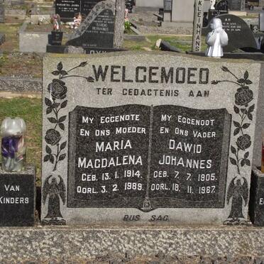 WELGEMOED Dawid Johannes 1905-1967 &amp; Maria Magdalena 1914-1989