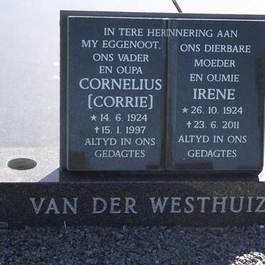 WESTHUIZEN Cornelius, van der 1924-1997 &amp; Irene 1924-2011