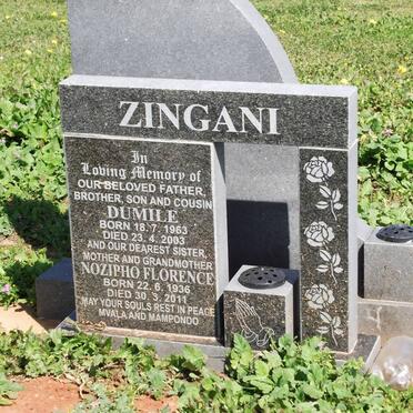 ZINGANI Dumile 1963-2003 :: ZINGANI Nozipho Florence 1936-2011