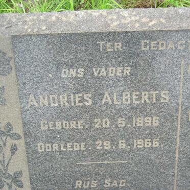ALBERTS Andries 1896-1966 &amp; Cornelia 1904-1958 