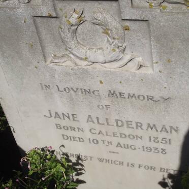 ALLDERMAN Jane 1851-1938