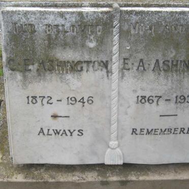 ASHINGTON C.E. 1872-1946 &amp; E.A. 1867-1930