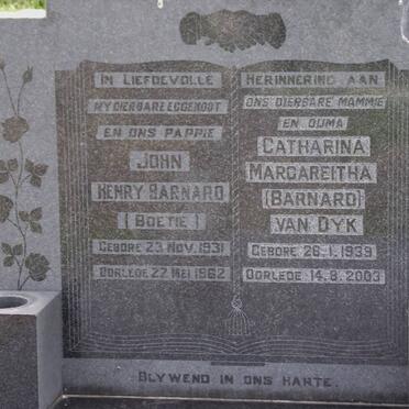 BARNARD John Henry 1931-1962 :: DYK Catharina Margareitha, van formerly BARNARD 1939-2003