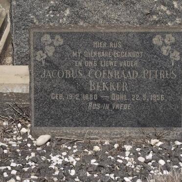 BEKKER Jacobus Coenraad Petrus 1880-1956