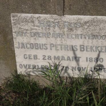 BEKKER Jacobus Petrus 1880-1926