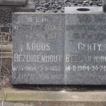 BEZUIDENHOUT Kobus 1904-1953 &amp; Gerty 1904-1983