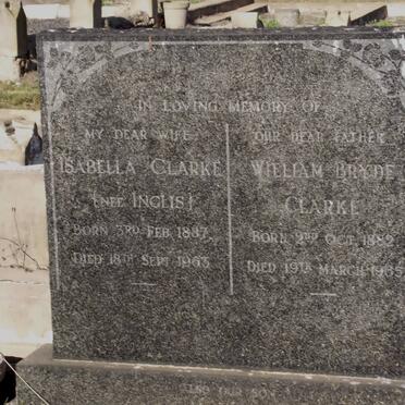 CLARKE William Bryde 1882-1965 &amp; Isabella INGLIS 1887-1963