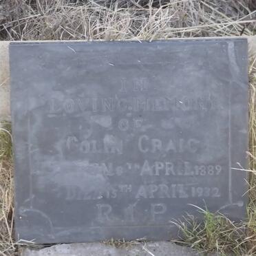 CRAIG Colin 1889-1932