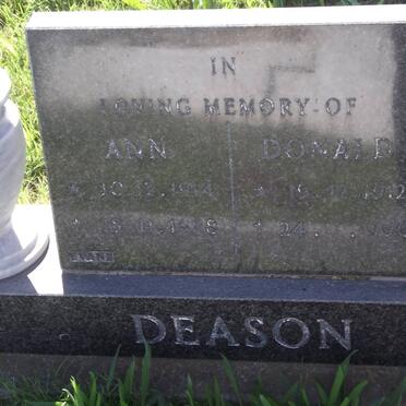 DEASON Donald 1912-1990 &amp; Ann 1914-1988